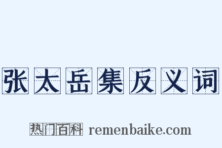 张太岳集反义词是什么意思的图片